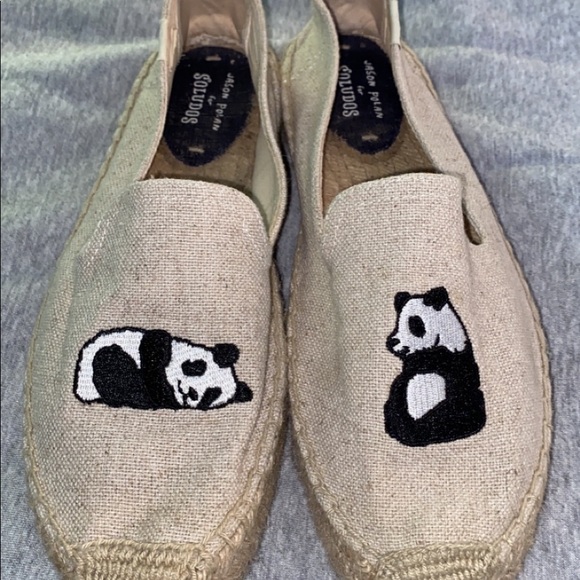 Espadrilles Style. SOLUDOS. Size 10!! Cute pandas. - Picture 1 of 7
